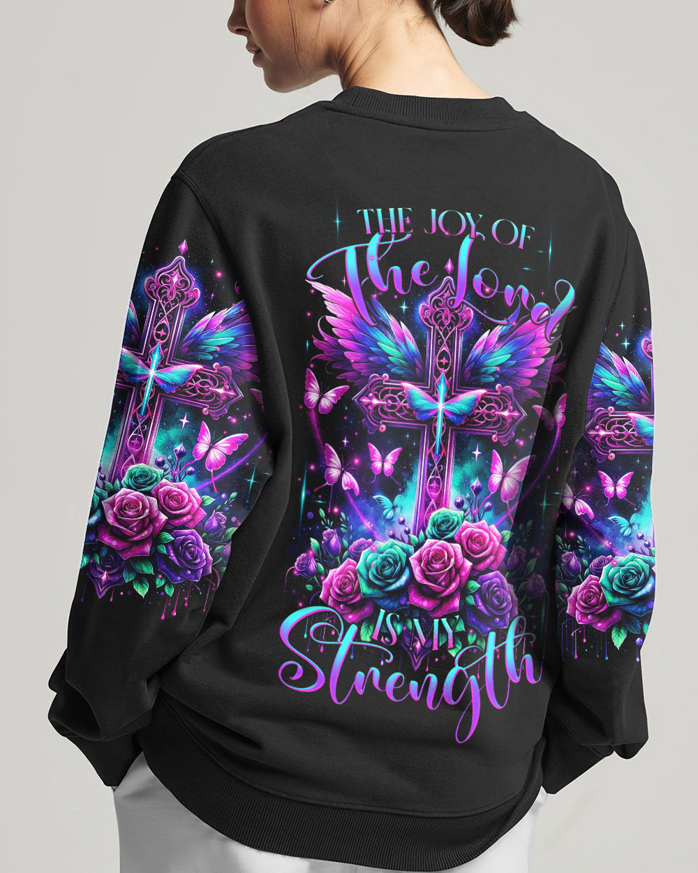 The Joy Of The Lord Cross Wings Rose Women's All Over Print Shirt - Tltr3011232, easychoo.com