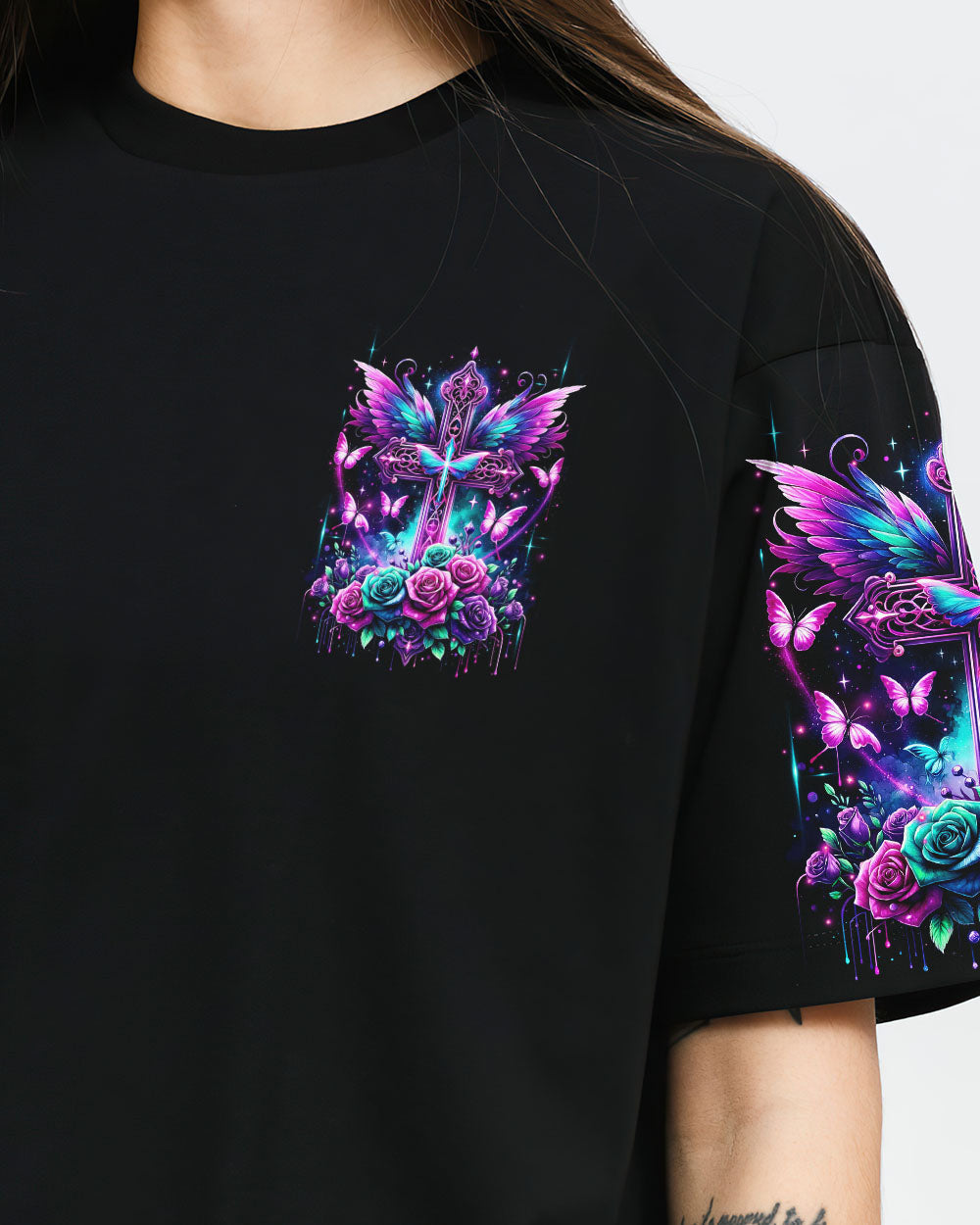 The Joy Of The Lord Cross Wings Rose Women's All Over Print Shirt - Tltr3011232, easychoo.com