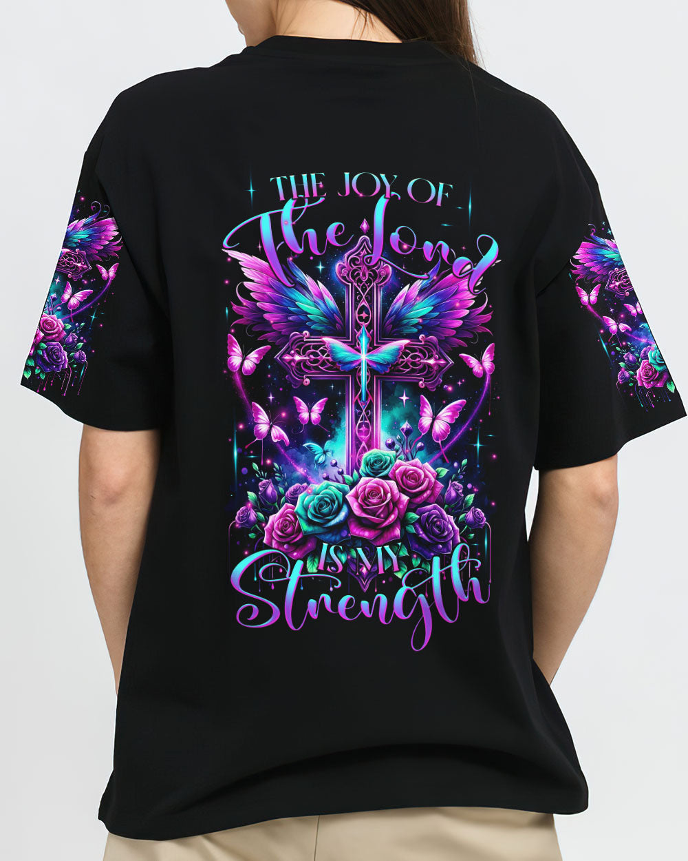 The Joy Of The Lord Cross Wings Rose Women's All Over Print Shirt - Tltr3011232, easychoo.com