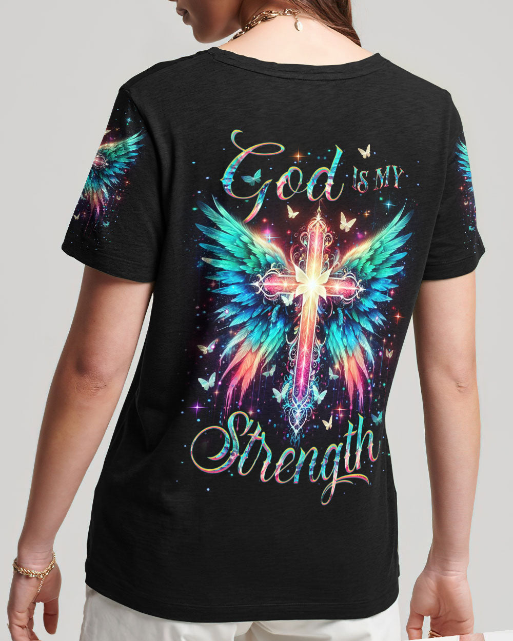 God Is My Strength Women's All Over Print Shirt - Yhdu0301243, easychoo.com