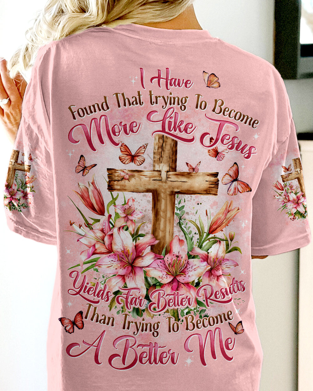 Trying To Become More Like Jesus Women's All Over Print Shirt - Tytd2503241, easychoo.com