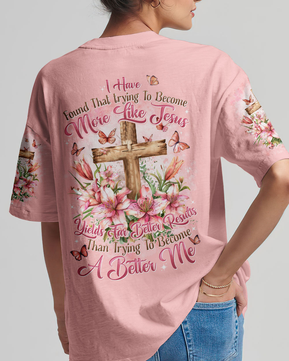 Trying To Become More Like Jesus Women's All Over Print Shirt - Tytd2503241, easychoo.com