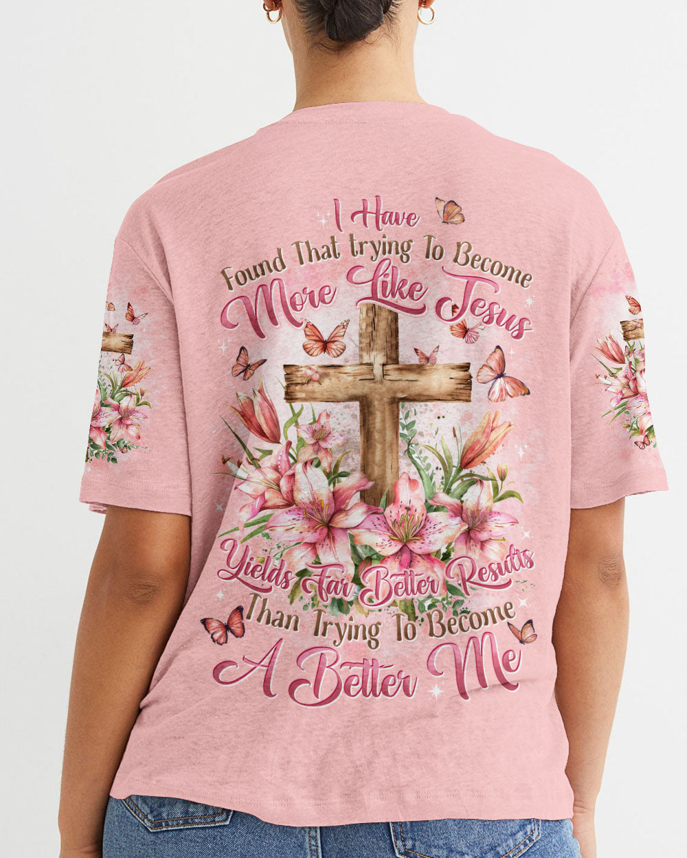 Trying To Become More Like Jesus Women's All Over Print Shirt - Tytd2503241, easychoo.com