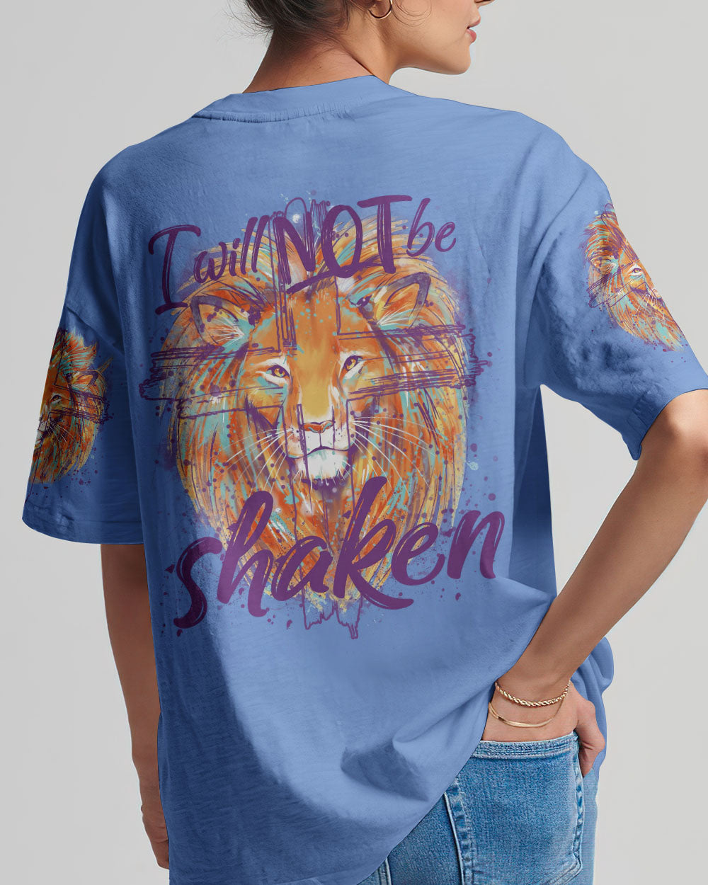 I Will Not Be Shaken Lion Women's All Over Print Shirt - Tytm2401244, easychoo.com