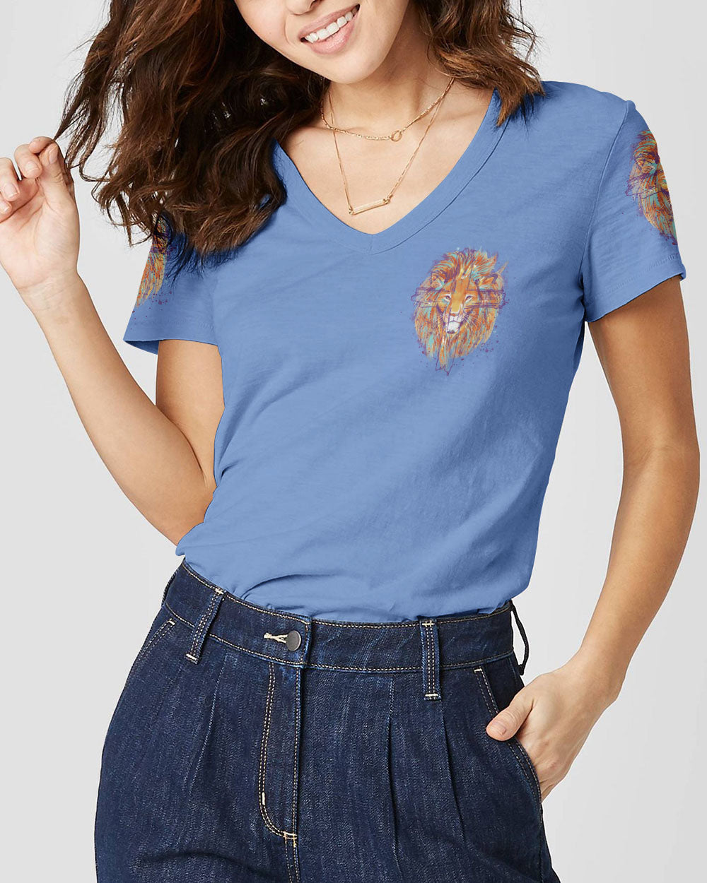 I Will Not Be Shaken Lion Women's All Over Print Shirt - Tytm2401244, easychoo.com