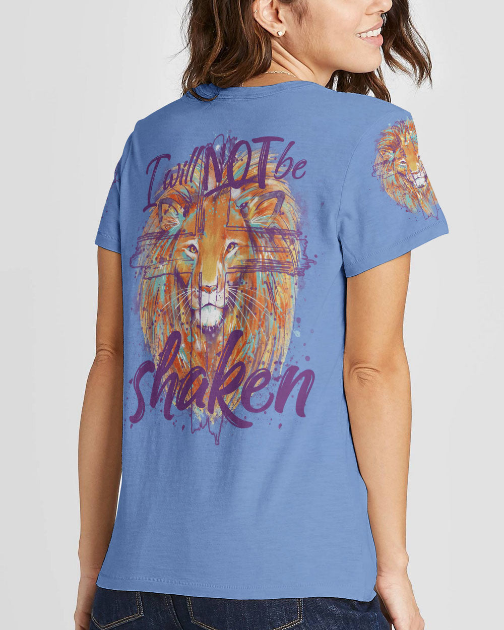 I Will Not Be Shaken Lion Women's All Over Print Shirt - Tytm2401244, easychoo.com