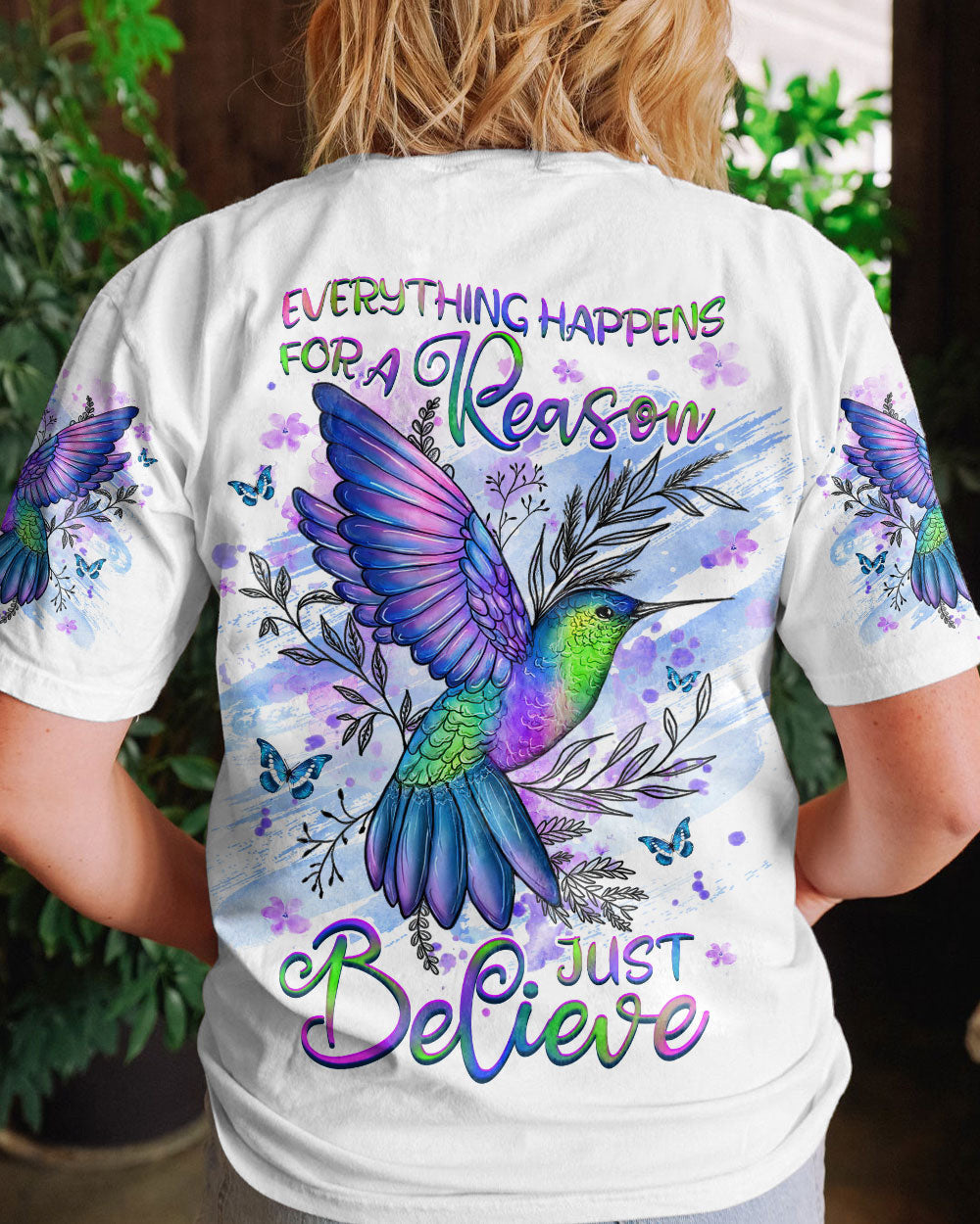 Everything Happens For A Reason Just Believe Women's All Over Print Shirt - Yhhg1407234, easychoo.com