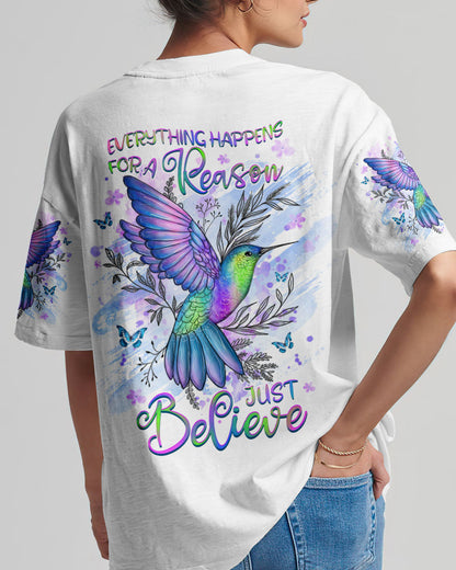 Everything Happens For A Reason Just Believe Women's All Over Print Shirt - Yhhg1407234, easychoo.com
