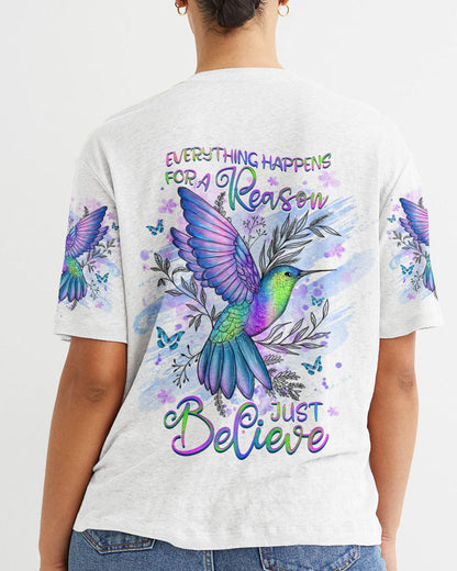 Everything Happens For A Reason Just Believe Women's All Over Print Shirt - Yhhg1407234, easychoo.com