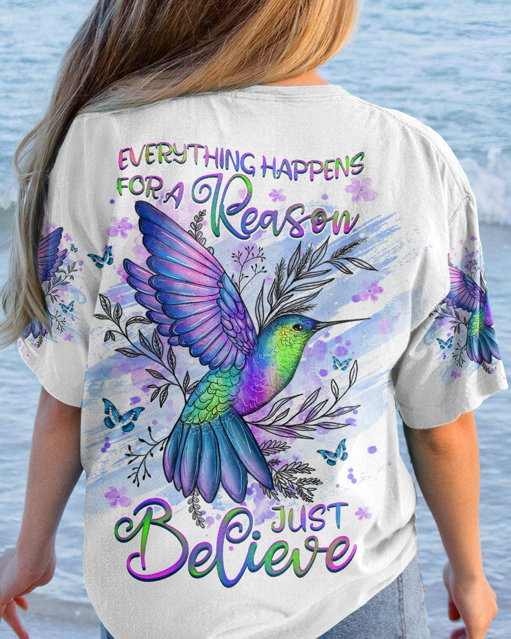 Everything Happens For A Reason Just Believe Women's All Over Print Shirt - Yhhg1407234, easychoo.com