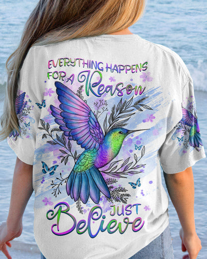 Everything Happens For A Reason Just Believe Women's All Over Print Shirt - Yhhg1407234, easychoo.com