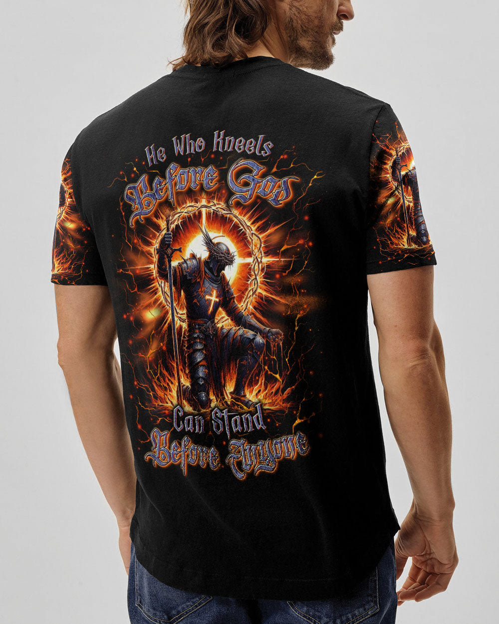 He Who Kneels Before God Warrior Men's All Over Print Shirt - Yhln2205241