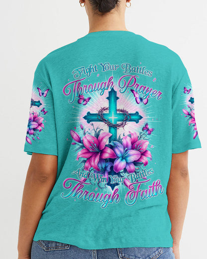 Win Your Battles Through Faith Women's All Over Print Shirt - Tyqy2604242