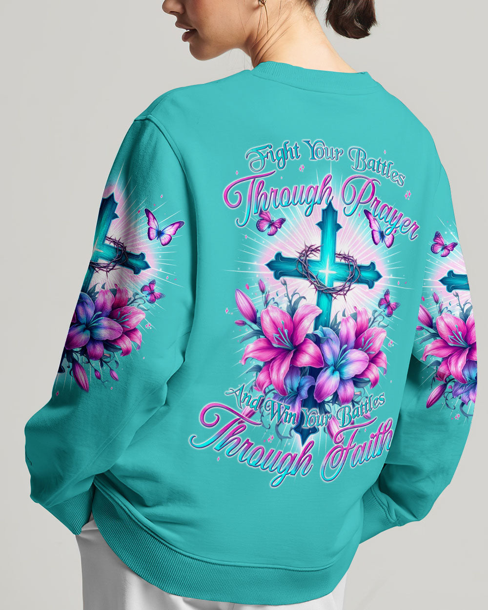 Win Your Battles Through Faith Women's All Over Print Shirt - Tyqy2604242