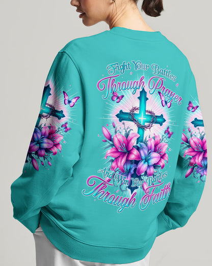 Win Your Battles Through Faith Women's All Over Print Shirt - Tyqy2604242