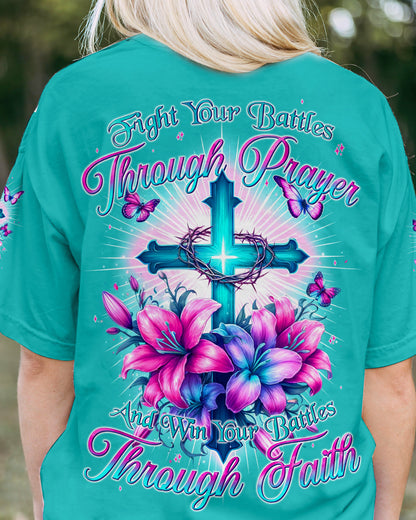 Win Your Battles Through Faith Women's All Over Print Shirt - Tyqy2604242