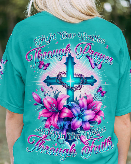 Win Your Battles Through Faith Women's All Over Print Shirt - Tyqy2604242