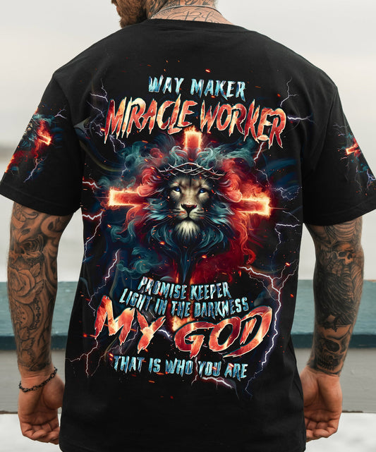 Way Maker Miracle Worker Cross Lion Men's All Over Print Shirt - Tlpq0305242