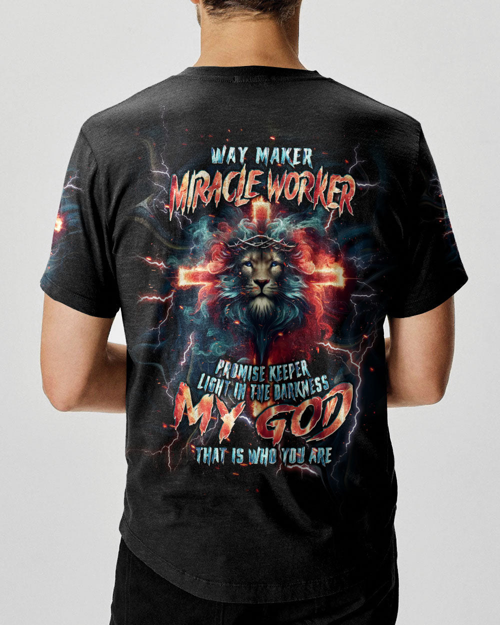 Way Maker Miracle Worker Cross Lion Men's All Over Print Shirt - Tlpq0305242