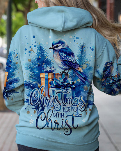 Christmas Begins With Christ Women's All Over Print Shirt - Ty1409233