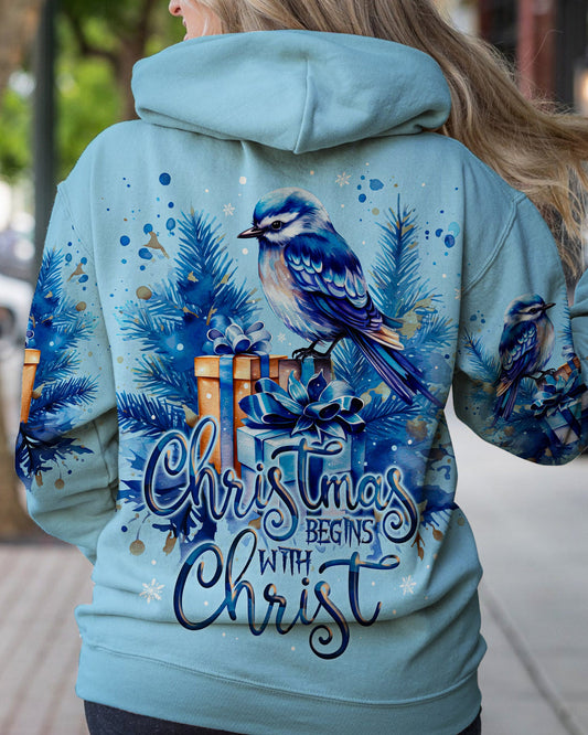 Christmas Begins With Christ Women's All Over Print Shirt - Ty1409233