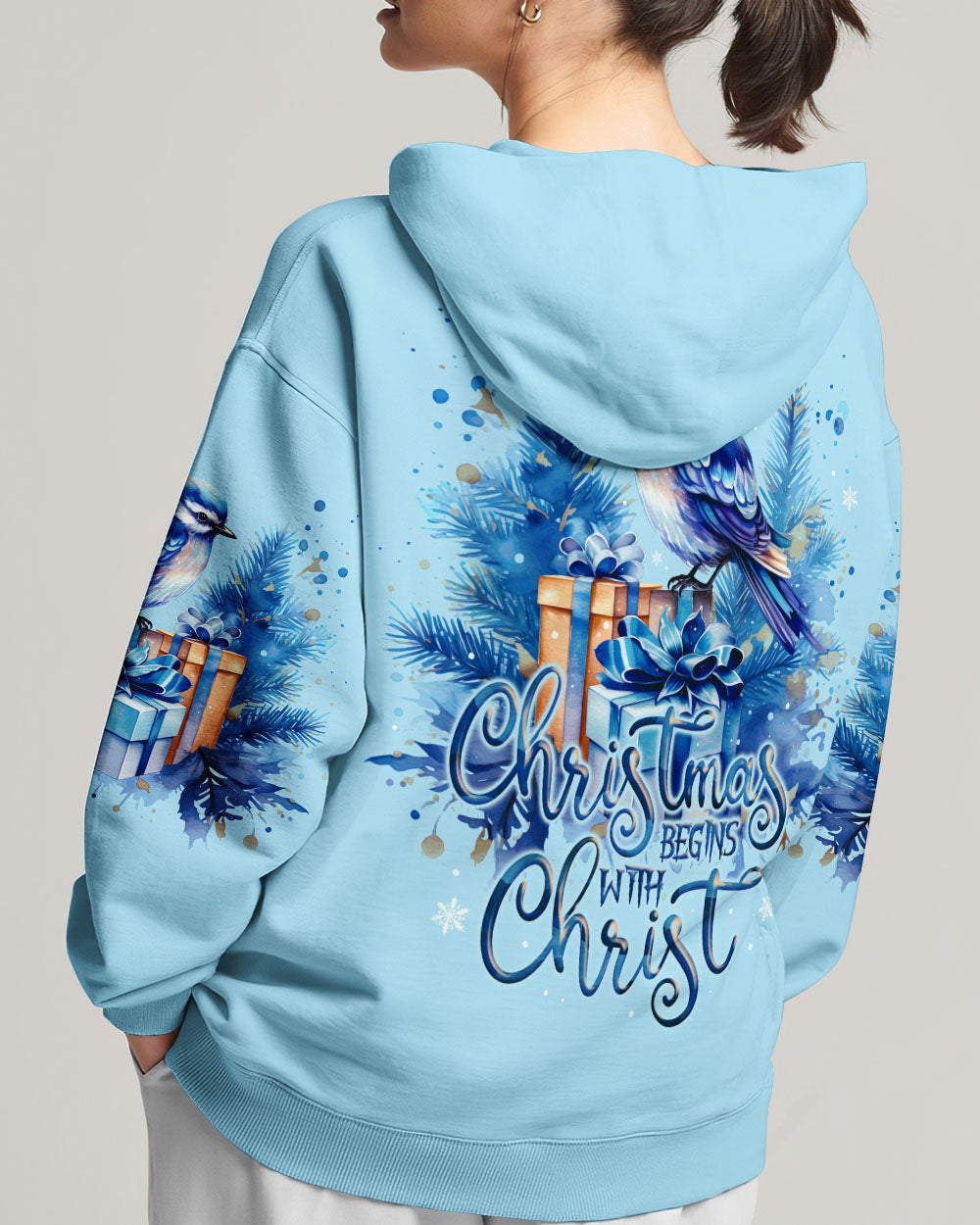 Christmas Begins With Christ Women's All Over Print Shirt - Ty1409233