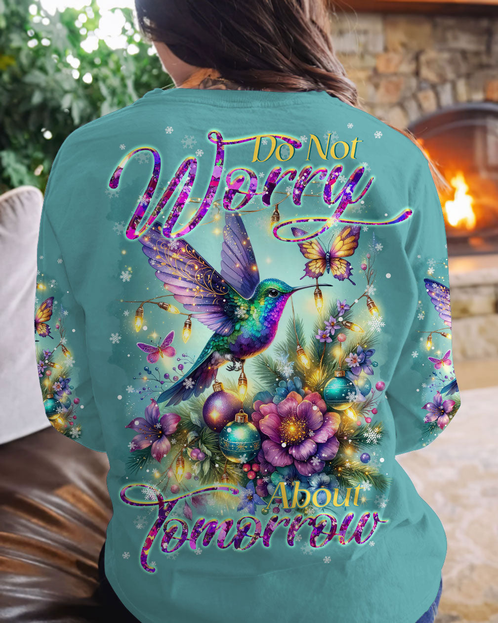 Do Not Worry About Tomorrow Hummingbird Christmas Women's All Over Print Shirt - Tltr3010236