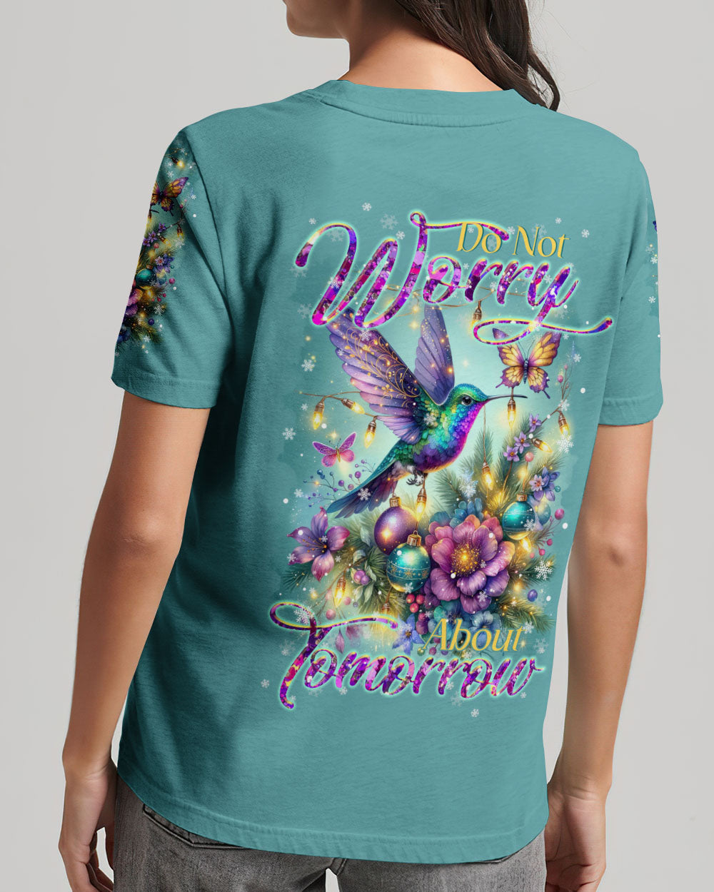 Do Not Worry About Tomorrow Hummingbird Christmas Women's All Over Print Shirt - Tltr3010236