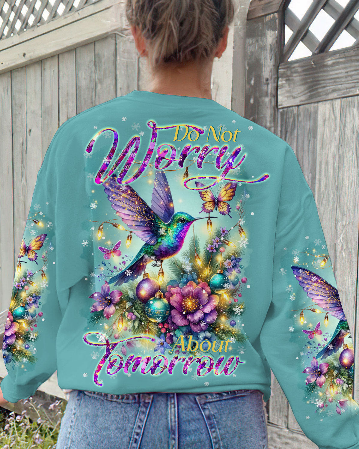 Do Not Worry About Tomorrow Hummingbird Christmas Women's All Over Print Shirt - Tltr3010236