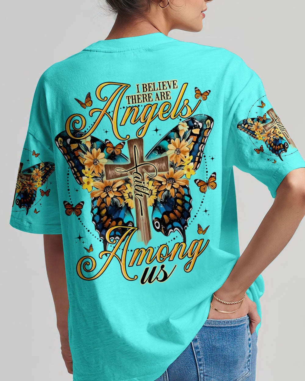 I Believe There Are Angels Among Us Butterfly Women's All Over Print Shirt - Tlno0307233