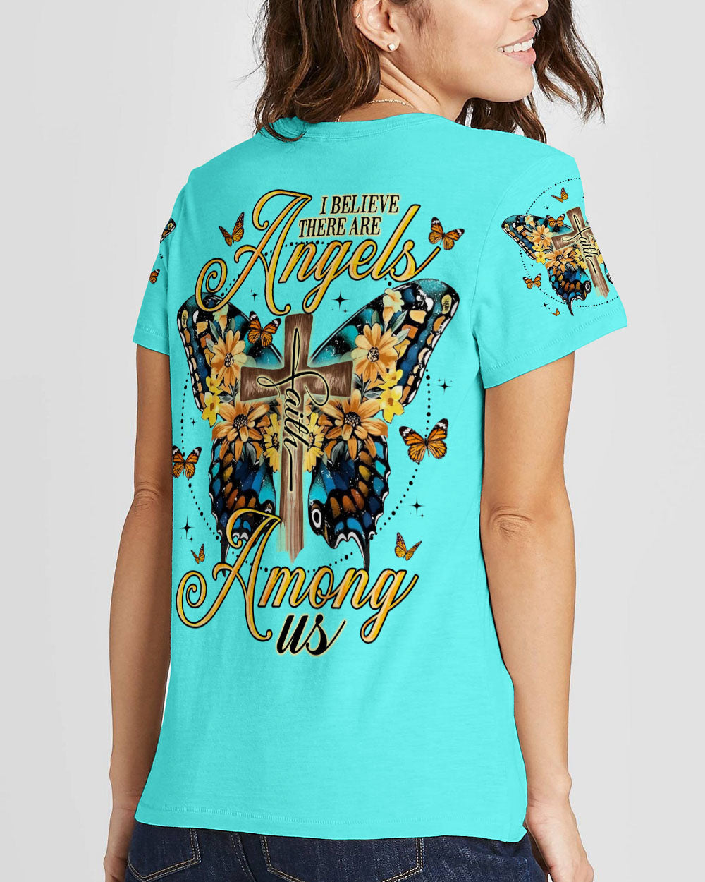 I Believe There Are Angels Among Us Butterfly Women's All Over Print Shirt - Tlno0307233