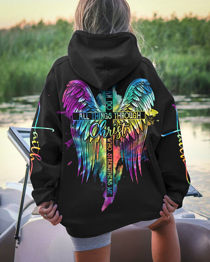 I Can Do All Things Through Christ Cross Wings Tie Dye Women's All Over Print Shirt - Ty2506232