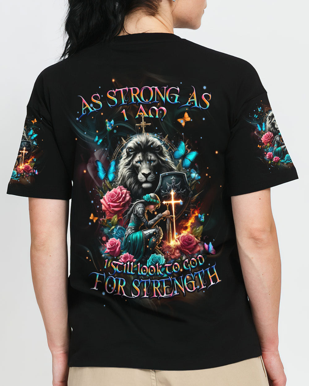 I Still Look To God For Strength Lion Warrior Women's All Over Print Shirt - Tlpq2204244