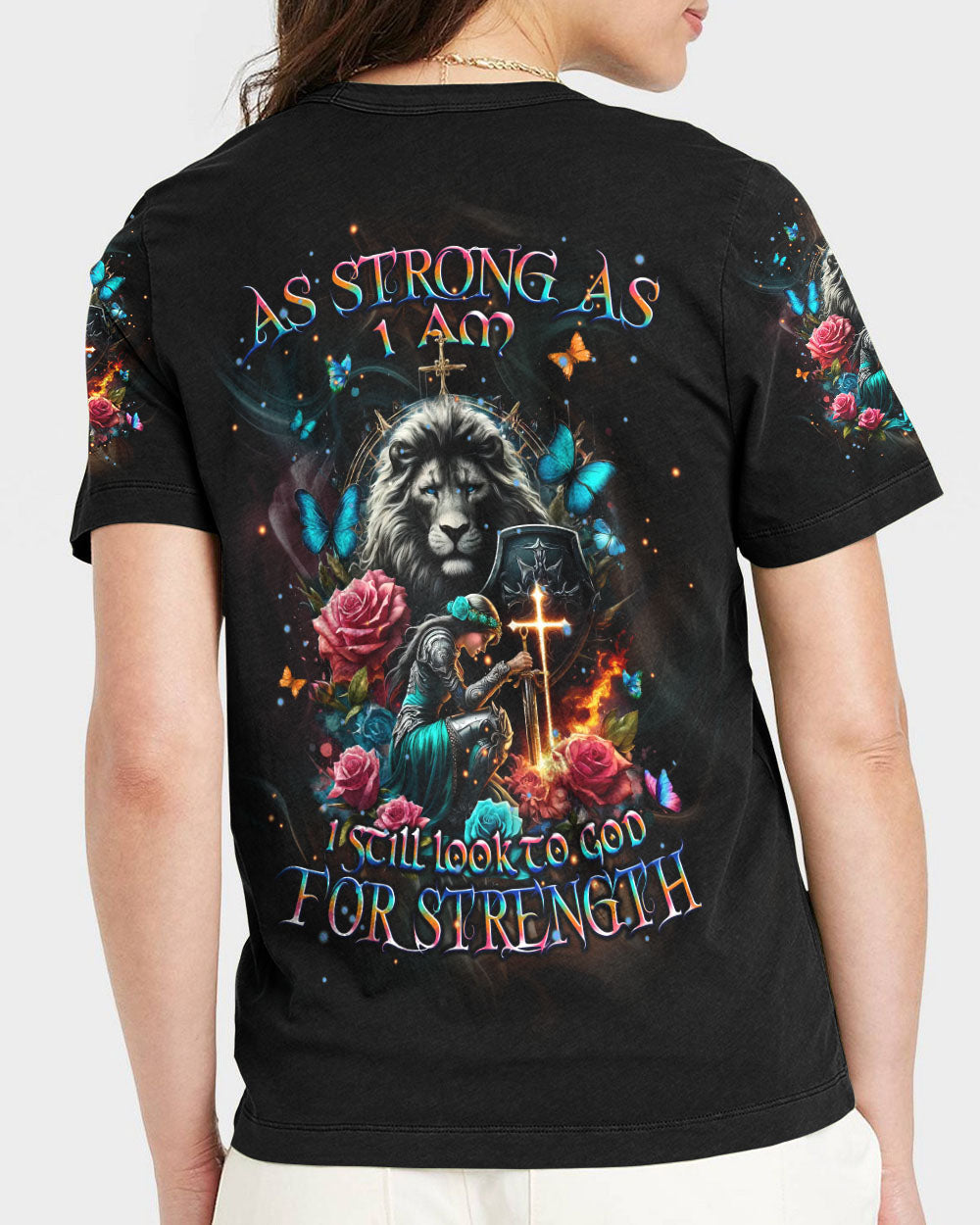 I Still Look To God For Strength Lion Warrior Women's All Over Print Shirt - Tlpq2204244