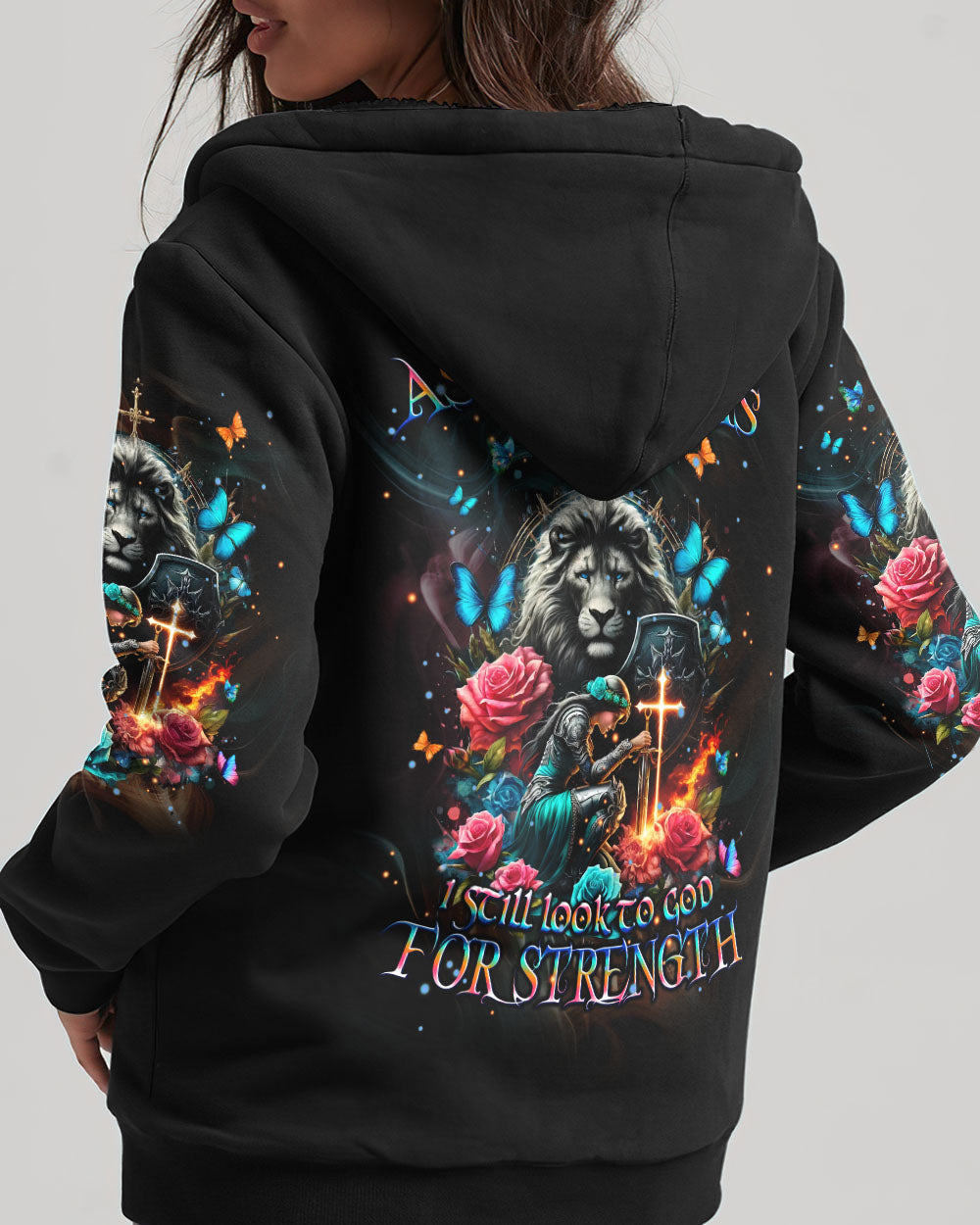 I Still Look To God For Strength Lion Warrior Women's All Over Print Shirt - Tlpq2204244