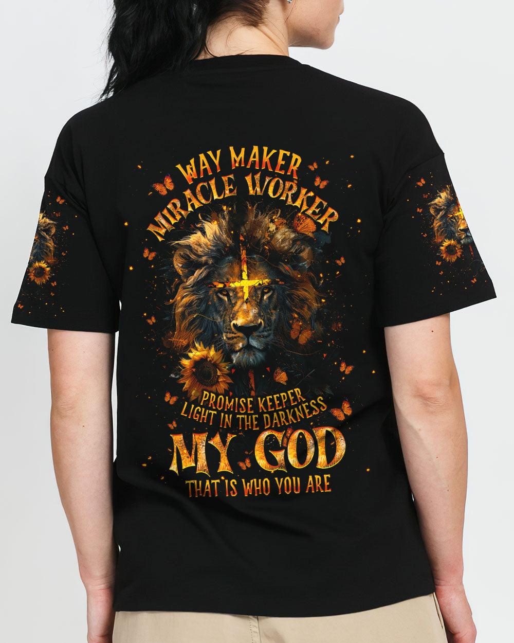 Way Maker Miracle Worker Cross Lion Women's All Over Print Shirt - Tlnt1104241