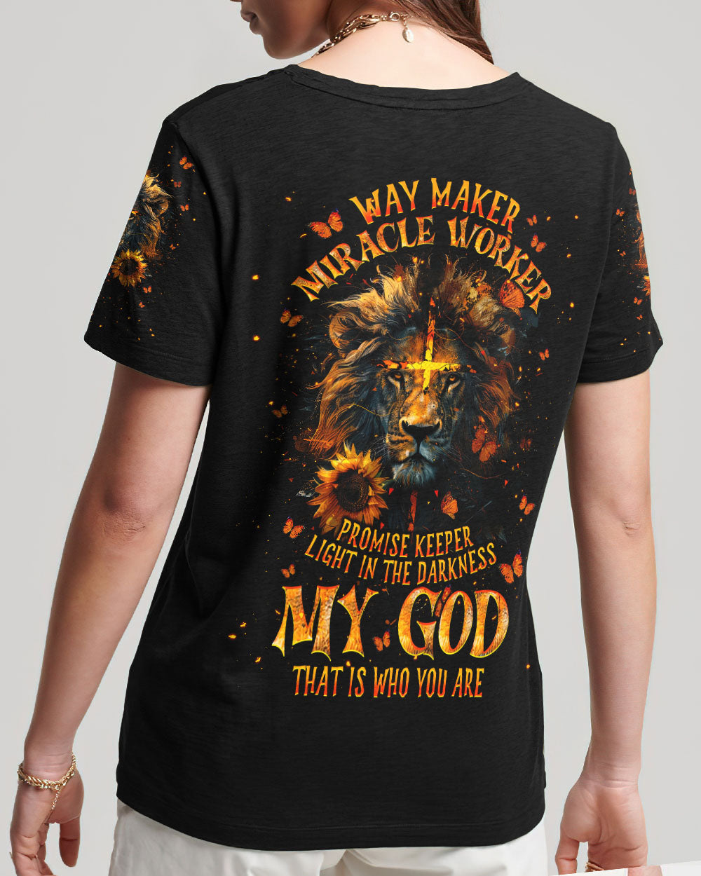 Way Maker Miracle Worker Cross Lion Women's All Over Print Shirt - Tlnt1104241