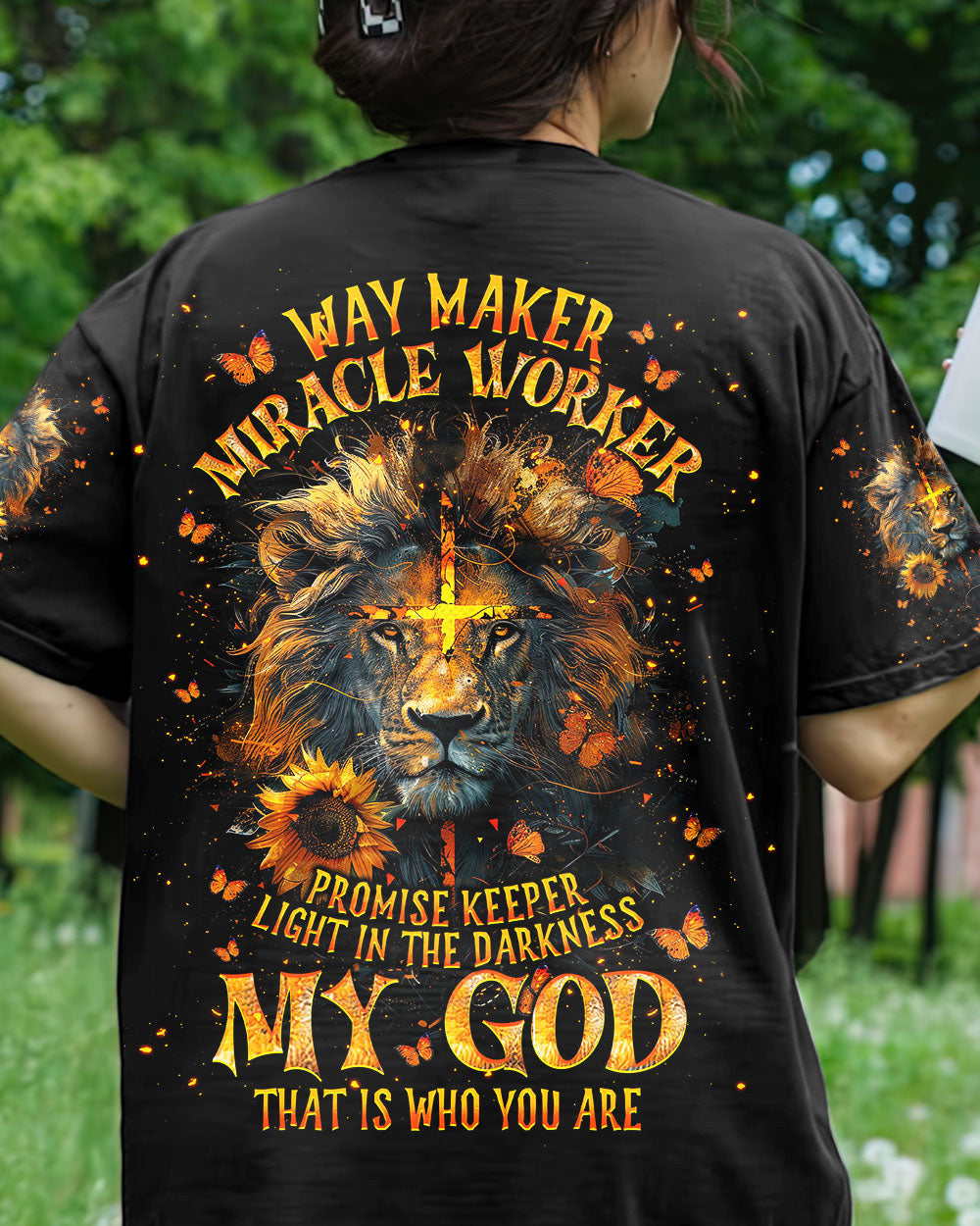 Way Maker Miracle Worker Cross Lion Women's All Over Print Shirt - Tlnt1104241