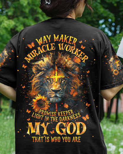 Way Maker Miracle Worker Cross Lion Women's All Over Print Shirt - Tlnt1104241