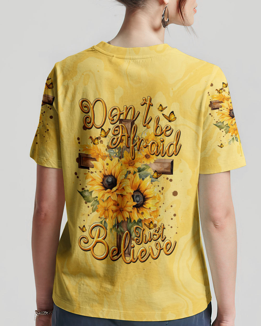 Just Believe Sunflowers Women's All Over Print Shirt - Tytm2606232