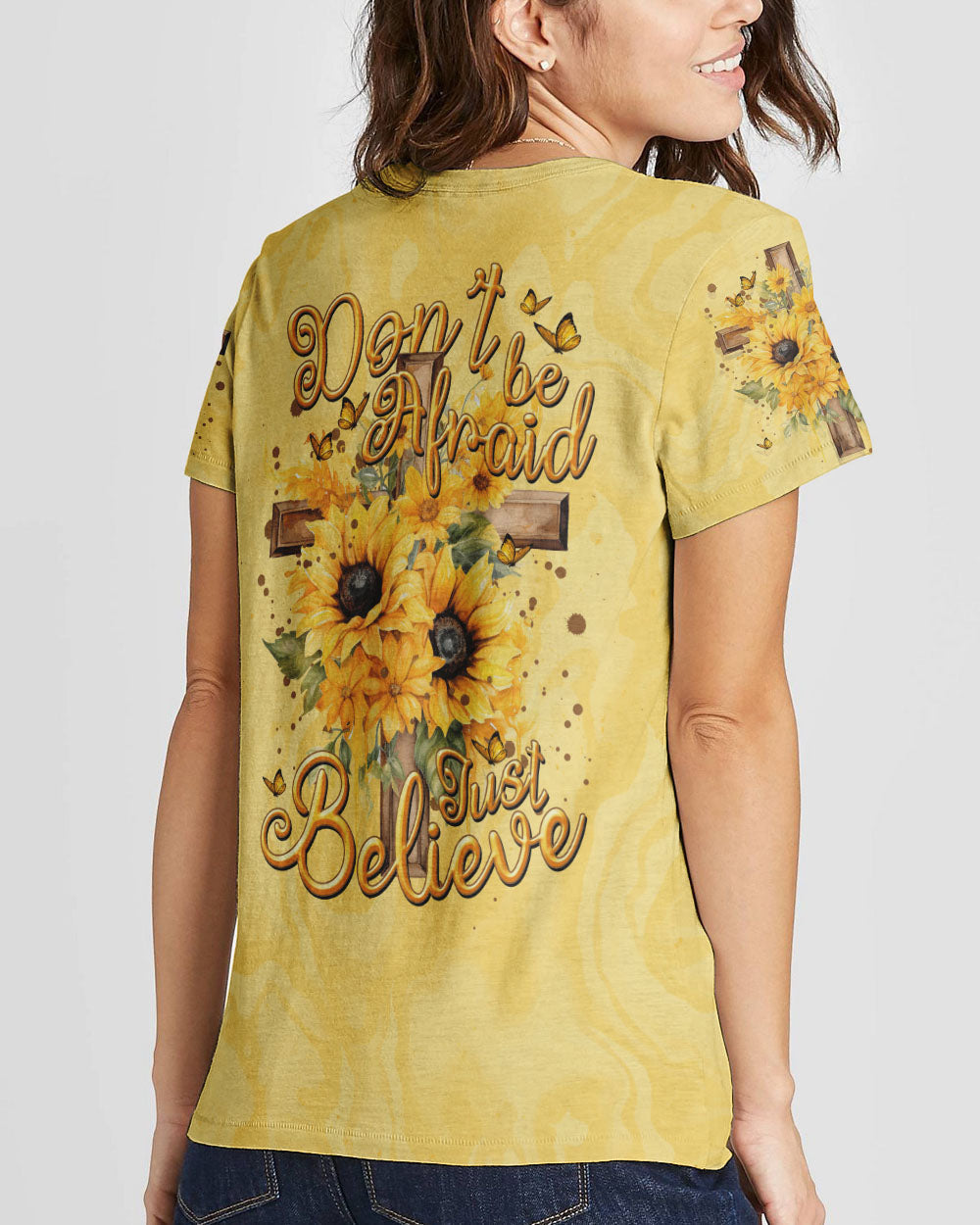 Just Believe Sunflowers Women's All Over Print Shirt - Tytm2606232