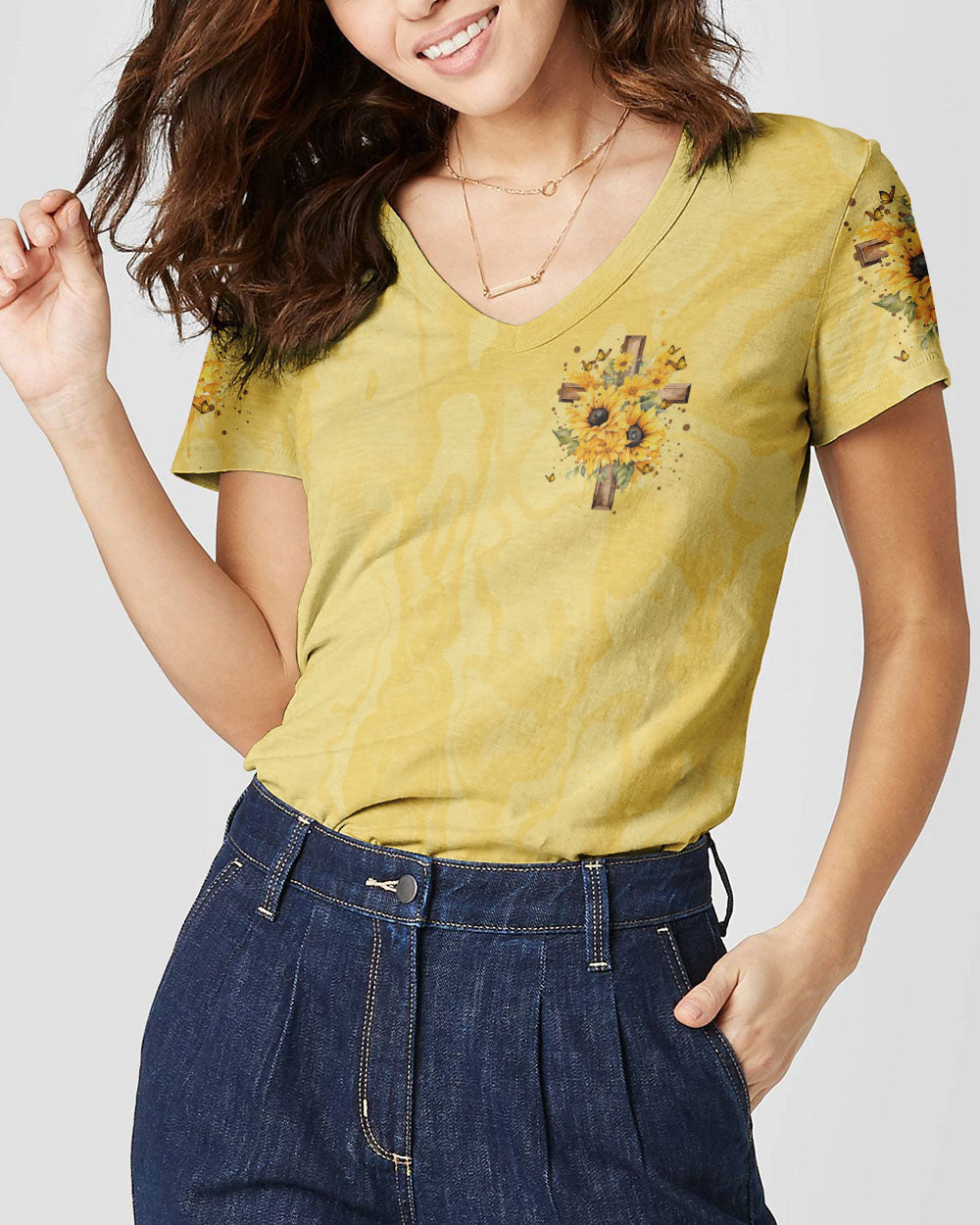 Just Believe Sunflowers Women's All Over Print Shirt - Tytm2606232
