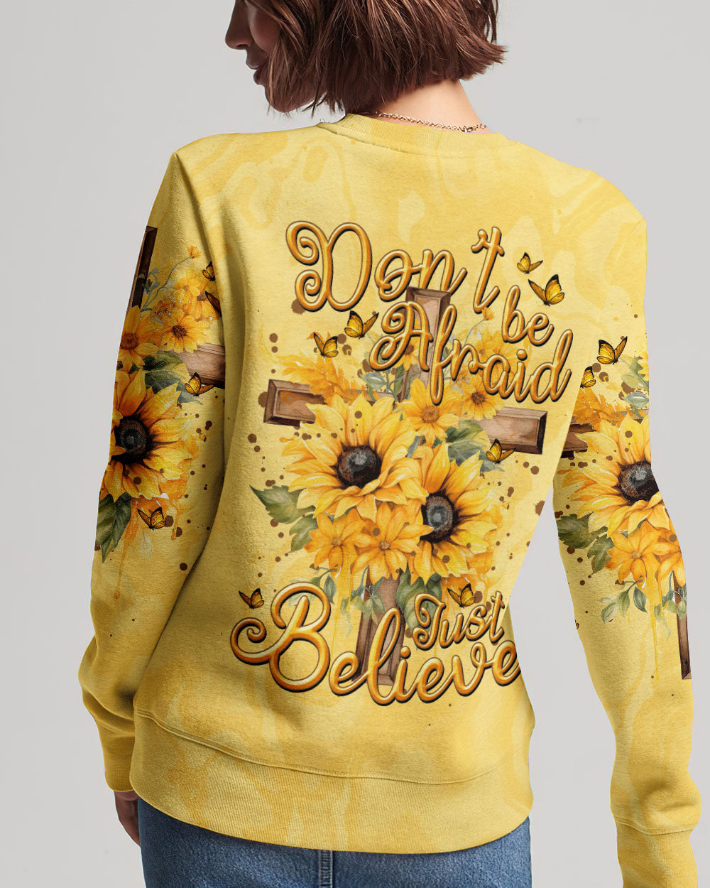 Just Believe Sunflowers Women's All Over Print Shirt - Tytm2606232