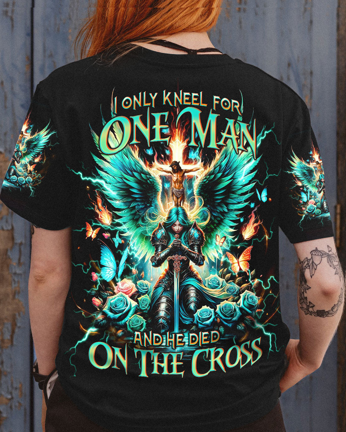 I Only Kneel For One Man Warrior Women's All Over Print Shirt - Tlno0205244