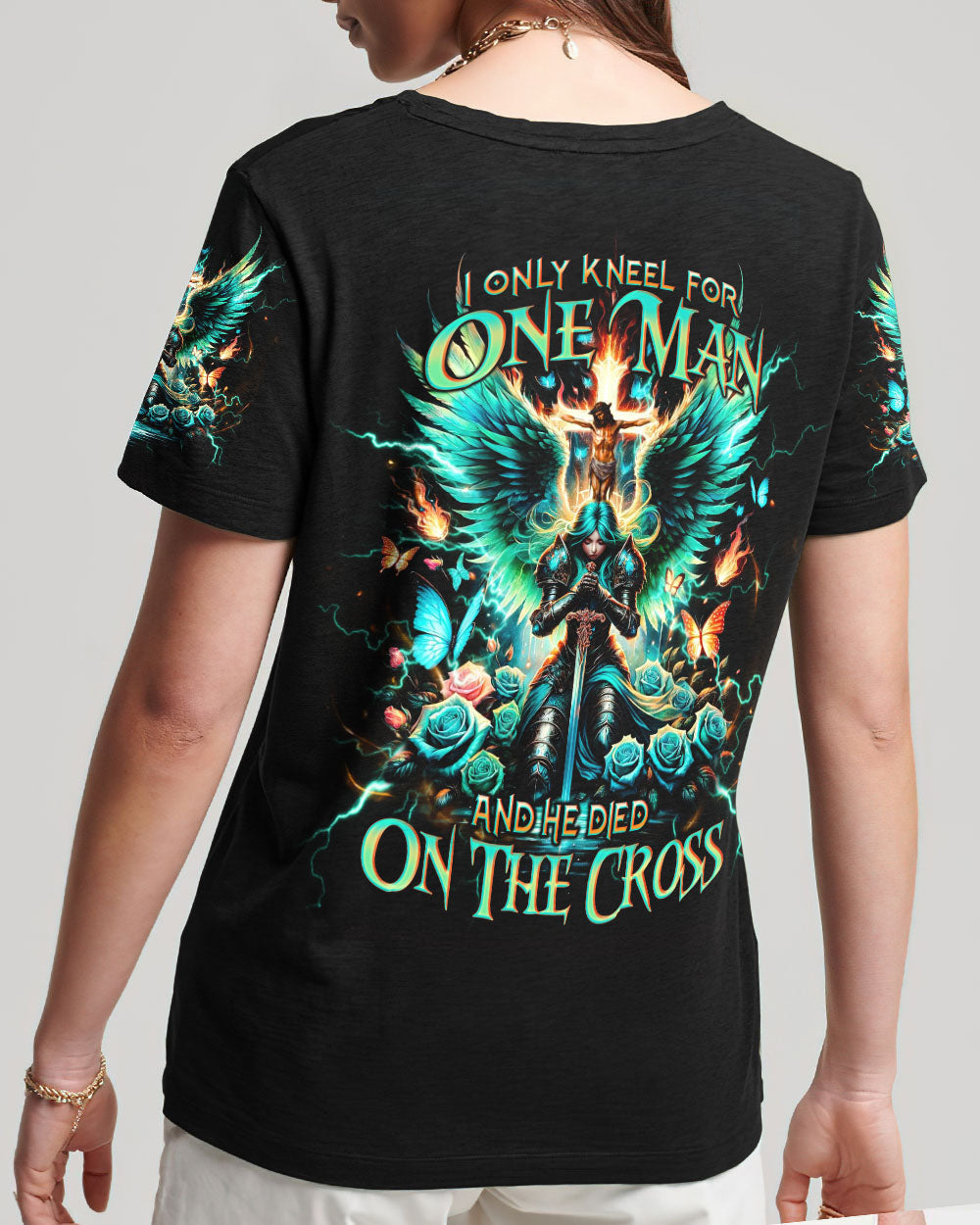 I Only Kneel For One Man Warrior Women's All Over Print Shirt - Tlno0205244