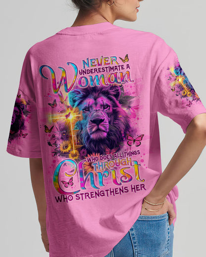 Never Underestimate A Woman Lion Women's All Over Print Shirt - Tlno1204242