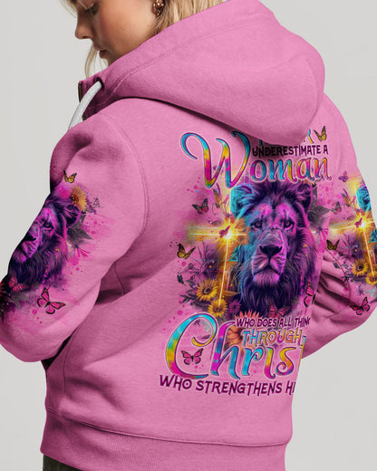 Never Underestimate A Woman Lion Women's All Over Print Shirt - Tlno1204242