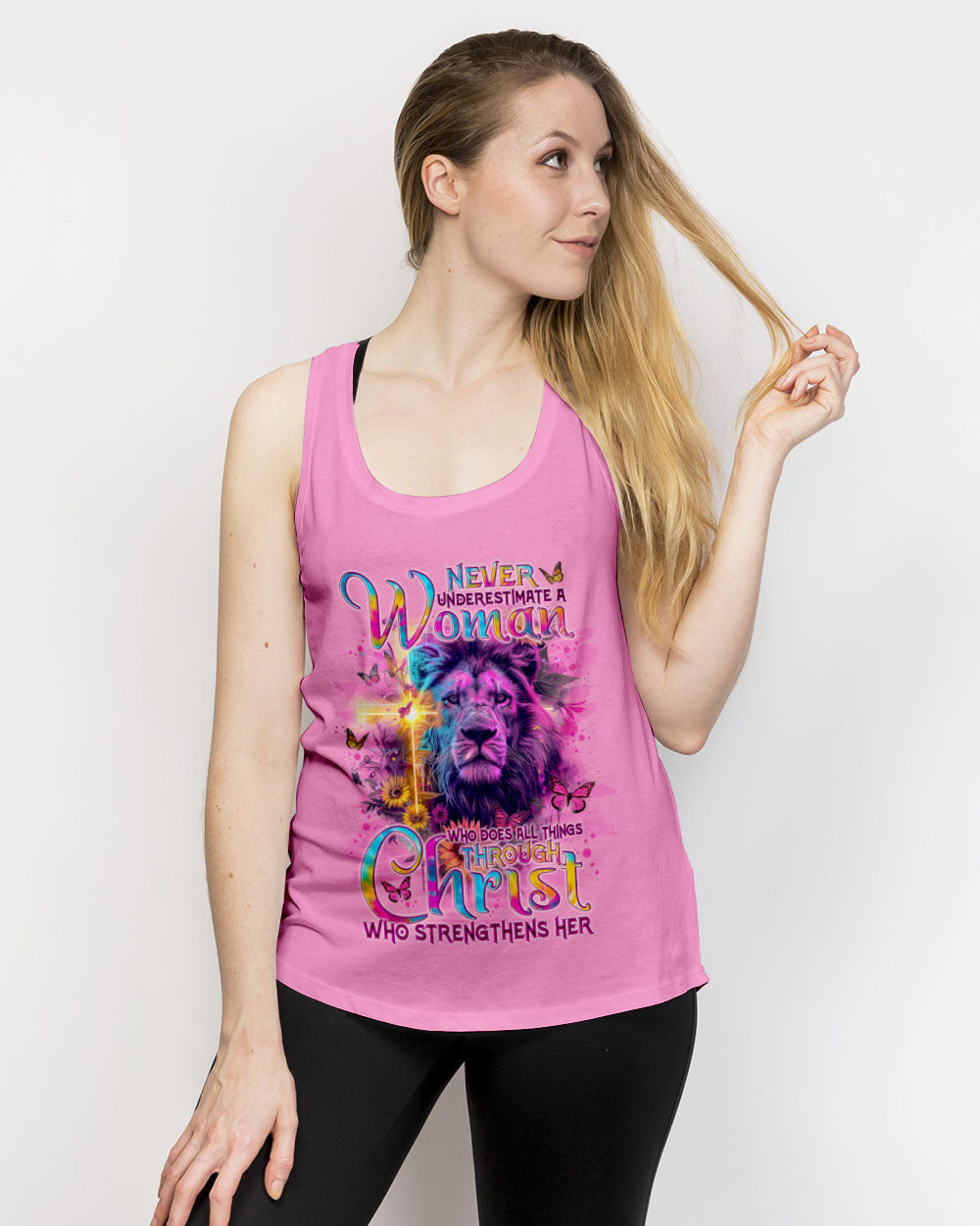 Never Underestimate A Woman Lion Women's All Over Print Shirt - Tlno1204242