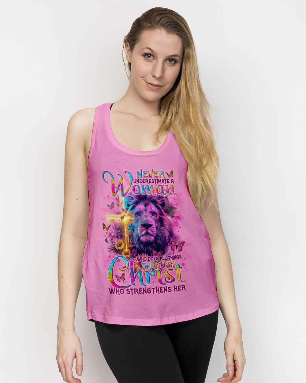 Never Underestimate A Woman Lion Women's All Over Print Shirt - Tlno1204242