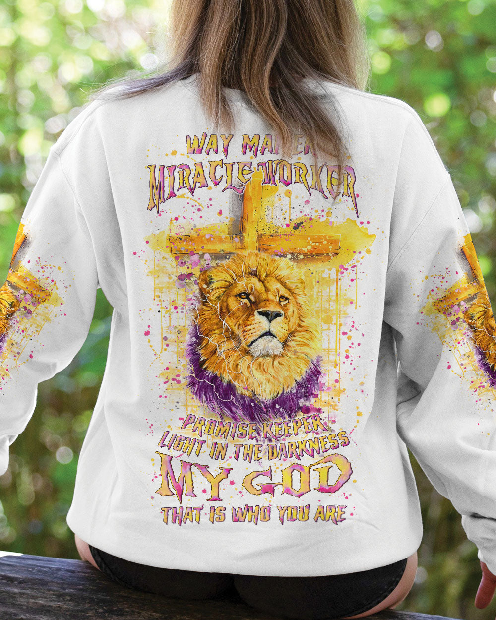 Way Maker Miracle Worker Cross Lion Women's All Over Print Shirt - Yhln0405242